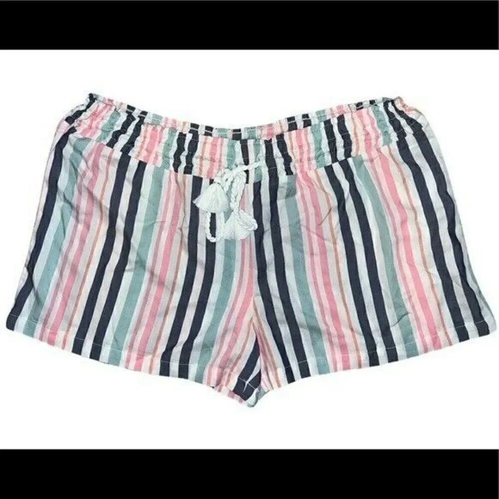 Jenni Multicolor Multi Stripe Lounge Pajama Shorts Women's Small NWT